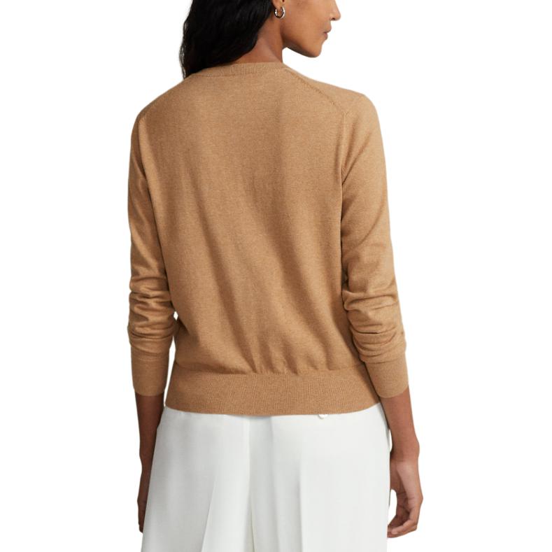 Sizing (W) 폴로 랄프 로렌 SS23 로고 크루넥 니트 가디건 스웨터. 211702649-004