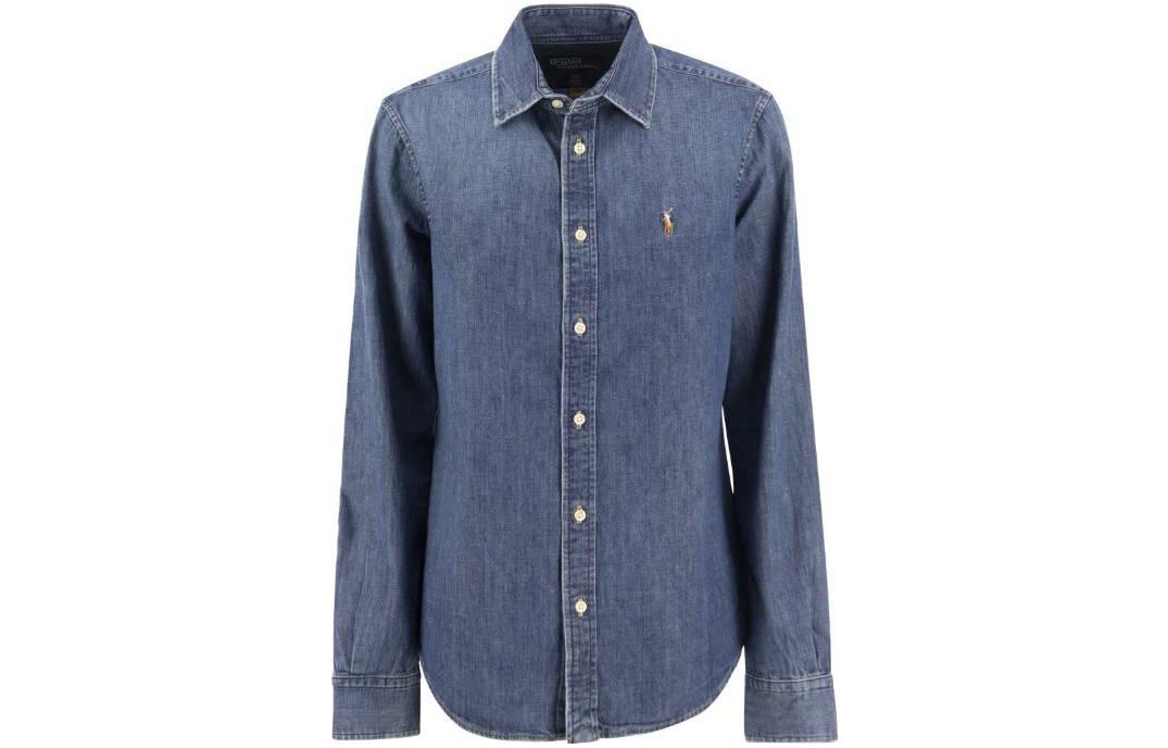 (Women) Polo Ralph Lauren SS23  Logo Embroidered Blue Long-Sleeve Shirt. 211899526-001 圖 2