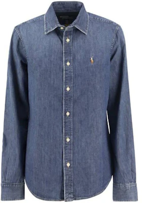 (Women) Polo Ralph Lauren SS23 Logo Embroidered Blue Long-Sleeve Shirt. 211899526-001 Order (Women) Polo Ralph Lauren SS23 Logo Embroidered Blue Long-Sleeve Shirt. 211899526-001
