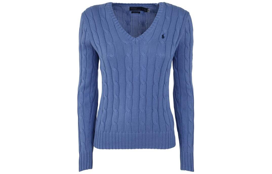 (Women) Polo Ralph Lauren SS23  Logo Jacquard Knit Pullover Sweater Blue. 211891641-003