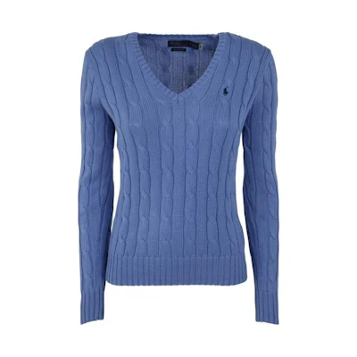 (Women) Polo Ralph Lauren SS23 Logo Jacquard Knit Pullover Sweater Blue. 211891641-003