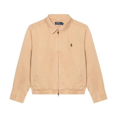 (Women) Polo Ralph Lauren SS23 Loose Fit Khaki Cotton Jacket with Logo Embroidery Brown WMPOOTWN5A20038-250