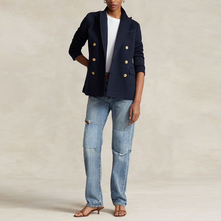 Purchase (W) Polo Ralph Lauren SS23 海軍藍雙排扣休閒西裝外套 WMPOOTWN5V20207-410