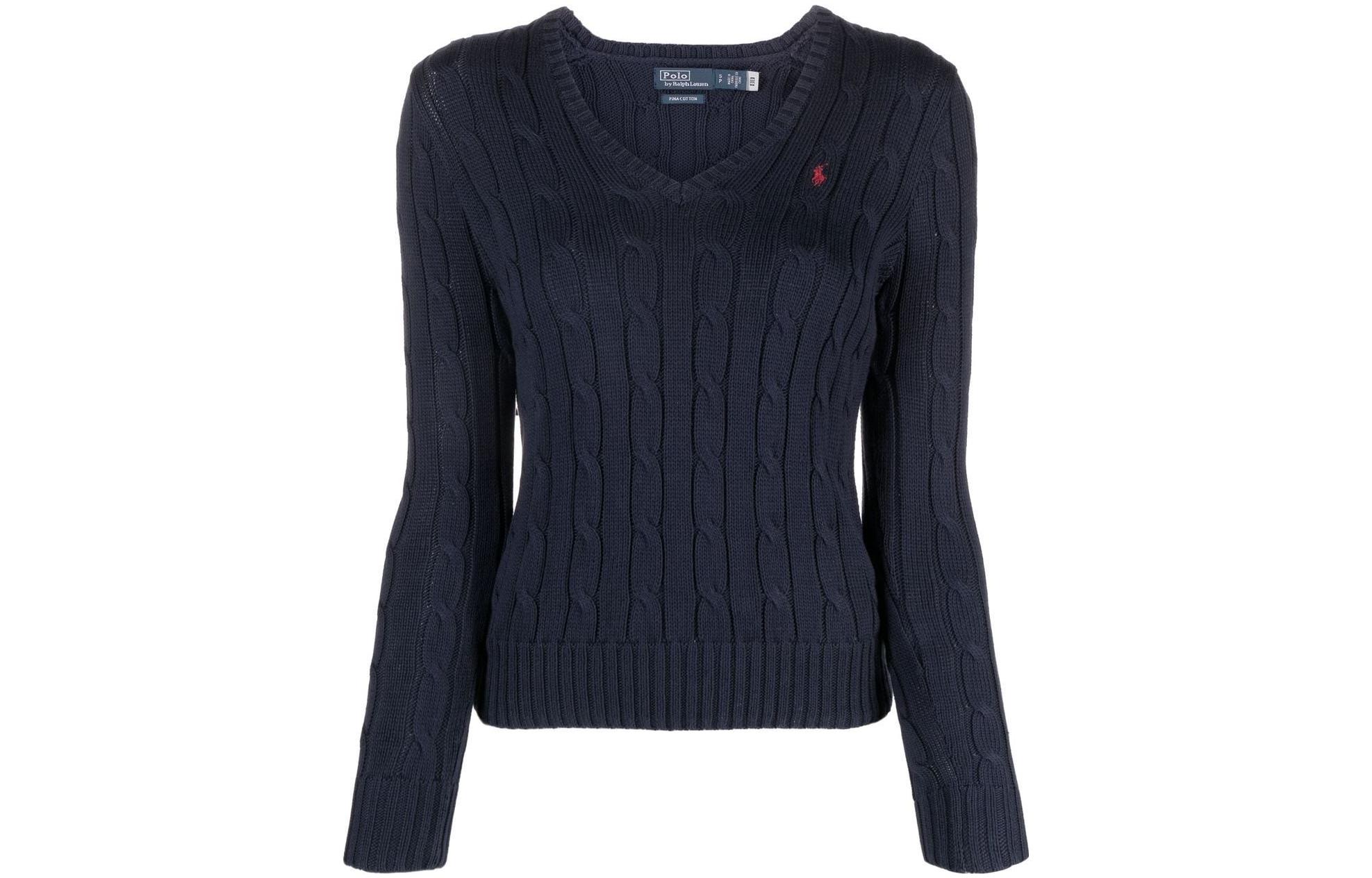 (Women) Polo Ralph Lauren SS23  Navy Logo Knit Crewneck Pullover Sweater. 211891641-002 圖 2
