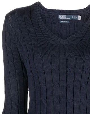 (W) ポロ ラルフ ローレン SS23 ネイビーロゴ ニット クルーネック プルオーバー セーター 211891641-002 Sizing (W) ポロ ラルフ ローレン SS23 ネイビーロゴ ニット クルーネック プルオーバー セーター 211891641-002