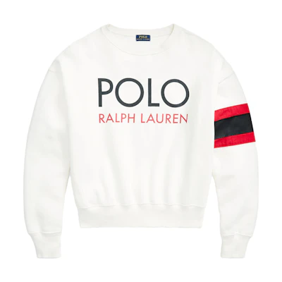 (Women) Polo Ralph Lauren SS23 Oversized Letter Print Sweatshirt White 211877696-001