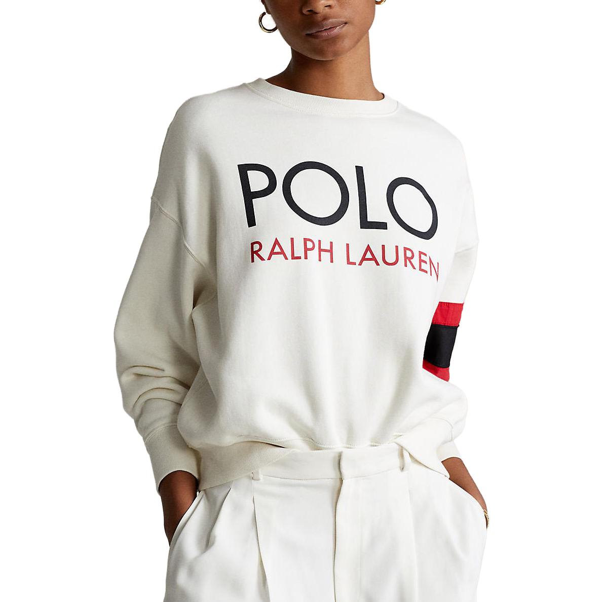 (Women) Polo Ralph Lauren SS23  Oversized Letter Print Sweatshirt White 211877696-001 圖 3
