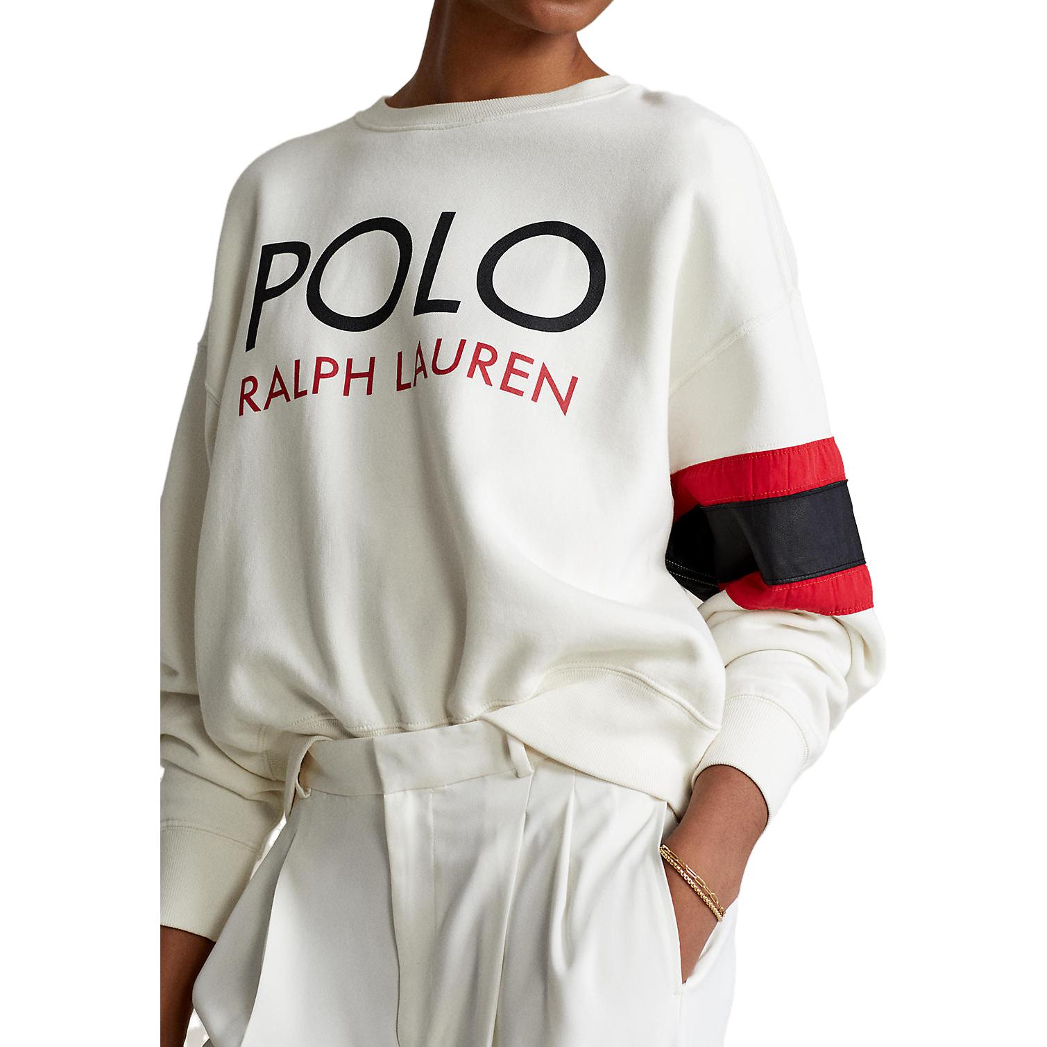 (Women) Polo Ralph Lauren SS23  Oversized Letter Print Sweatshirt White 211877696-001 圖 4