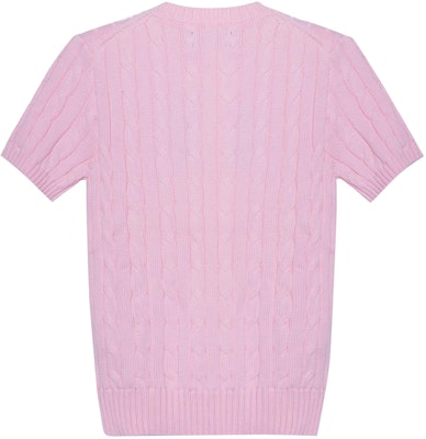 (W) 폴로 랄프 로렌 SS23 핑크 로고 자수 크루넥 니트 티셔츠. 211910987-003 Lookbook (W) 폴로 랄프 로렌 SS23 핑크 로고 자수 크루넥 니트 티셔츠. 211910987-003