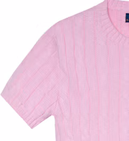 Shop (W) Polo Ralph Lauren SS23 粉色刺繡標誌圓領針織T恤 211910987-003