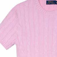 Cheap (W) Polo Ralph Lauren SS23 粉色刺繡標誌圓領針織T恤 211910987-003