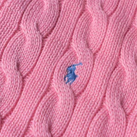 Shop (W) Polo Ralph Lauren SS23 粉紅羅紋針織釦式羊毛開襟衫毛衣. 211-891643-004