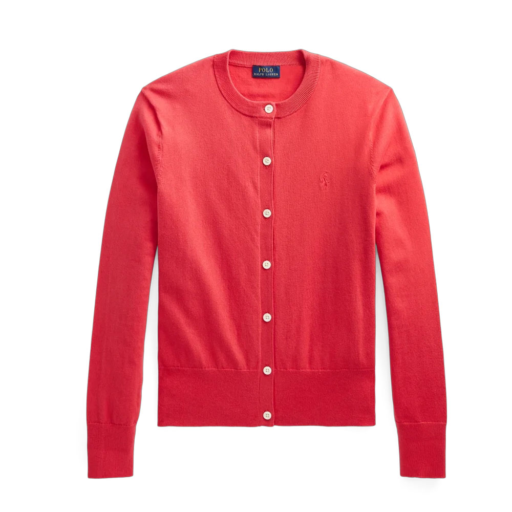 (Women) Polo Ralph Lauren SS23  Red Embroidered Pony Knit Cardigan. WMPOSWENC020327-600