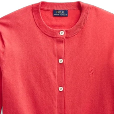 (W) Polo Ralph Lauren SS23 Kardigan Merah Bersulam Pony Knit. WMPOSWENC020327-600 Details for (W) Polo Ralph Lauren SS23 Kardigan Merah Bersulam Pony Knit. WMPOSWENC020327-600