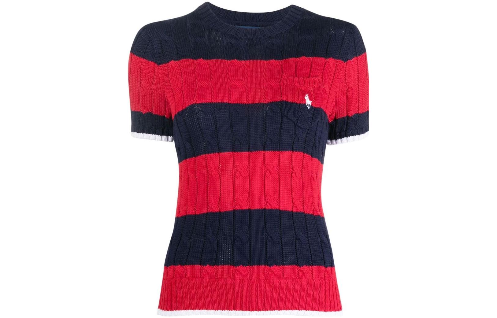 (Women) Polo Ralph Lauren SS23  Red Knit Tee with Colorblock Logo Embroidery. 211863611-002 圖 2