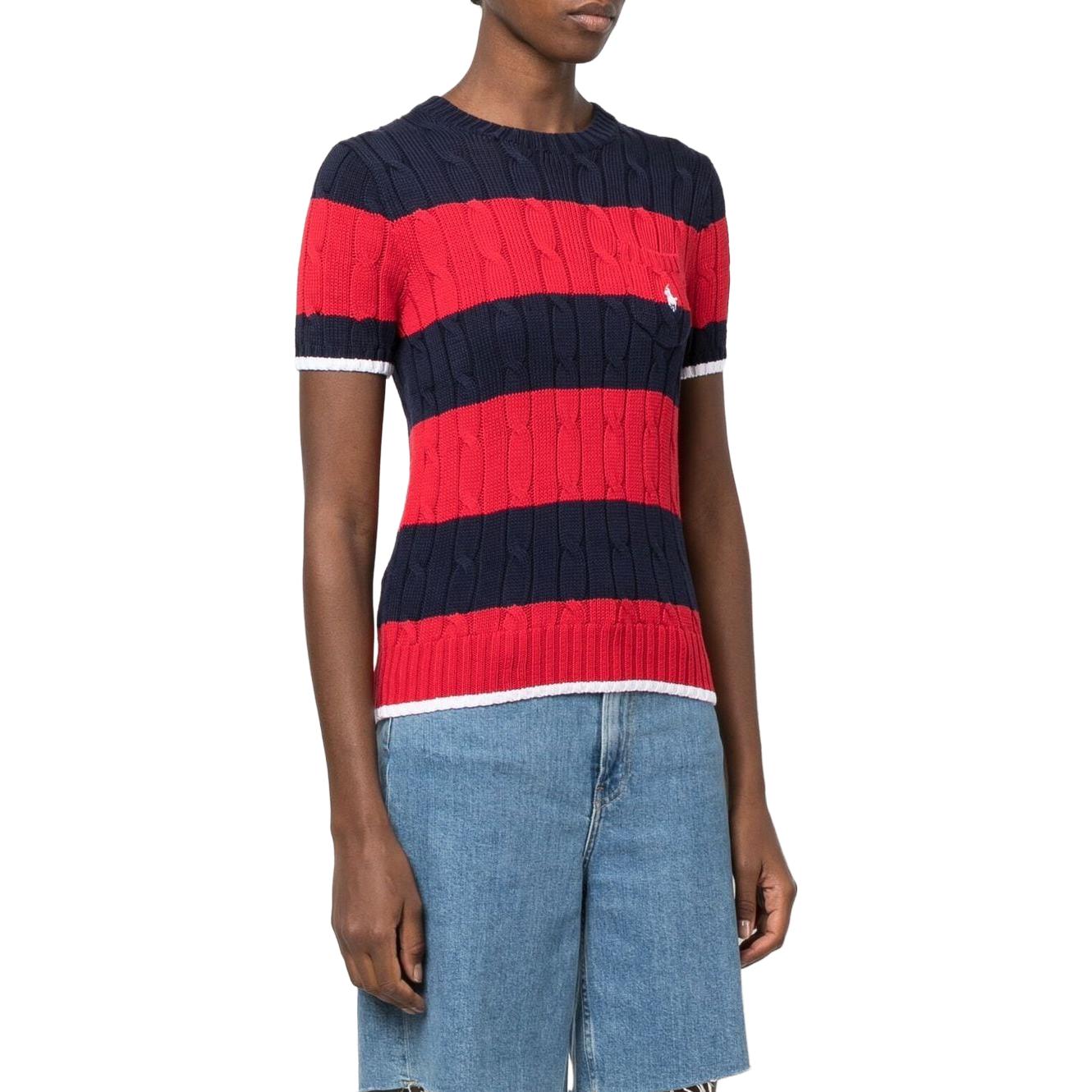 (Women) Polo Ralph Lauren SS23  Red Knit Tee with Colorblock Logo Embroidery. 211863611-002 圖 3