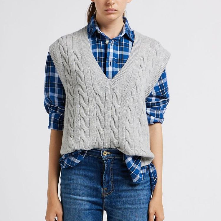 Lookbook (W) Polo Ralph Lauren SS23 無袖V領針織背心 淺灰色 211910425-001