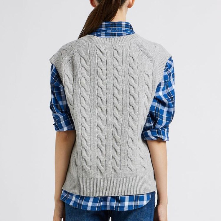 Shop (W) Polo Ralph Lauren SS23 無袖V領針織背心 淺灰色 211910425-001