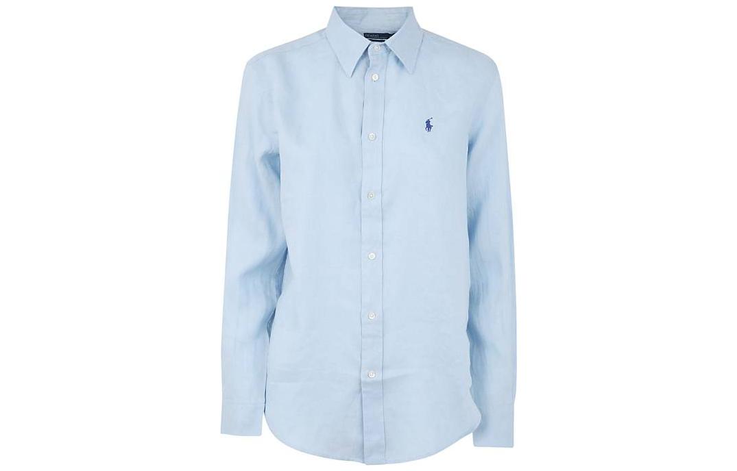 (Women) Polo Ralph Lauren SS23  Solid Casual Long-Sleeve Shirt Blue 211920516-003 圖 2