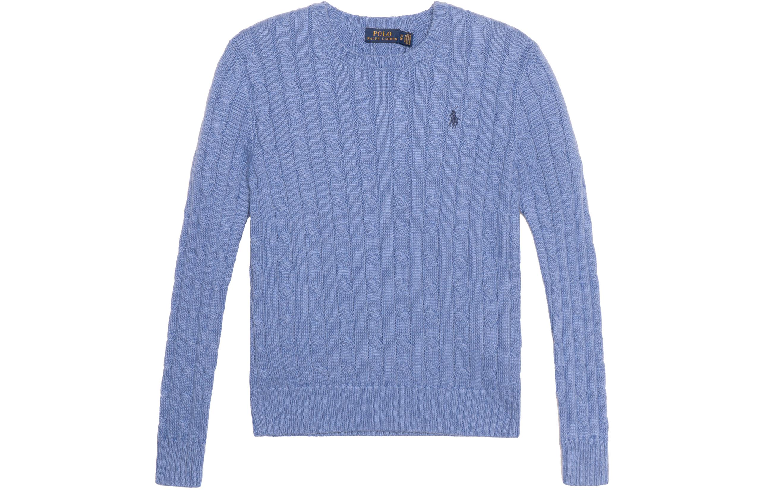 (Women) Polo Ralph Lauren SS23  Solid Knit Sweater with Embroidery Blue. 211891640-003