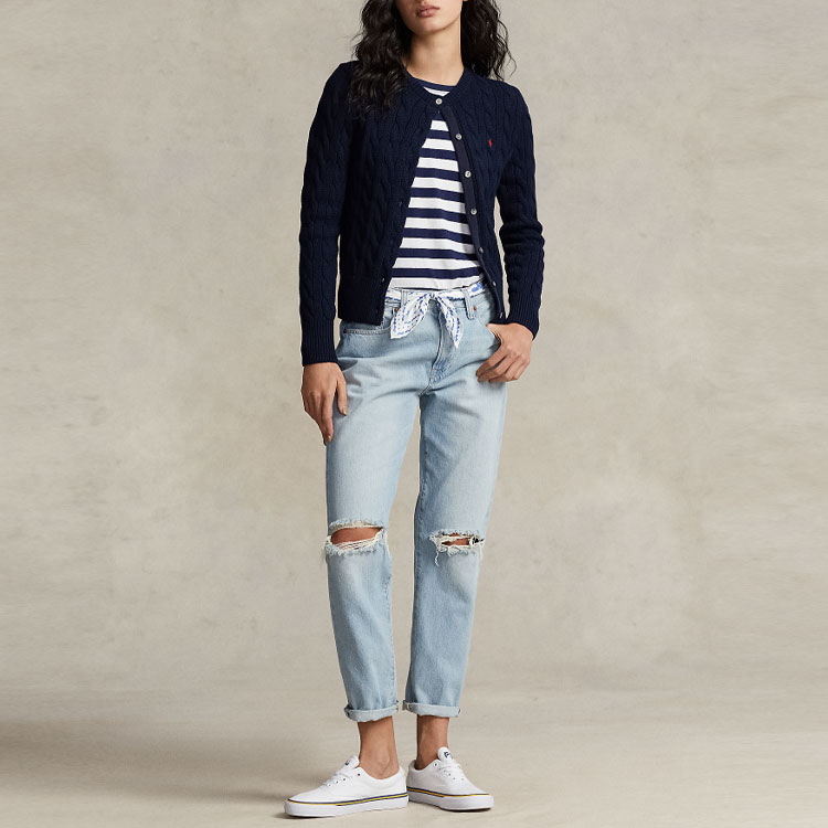 Lookbook (W) Polo Ralph Lauren SS23 經典刺繡標誌針織開襟毛衣 藍色. WMPOSWENDW20116-400