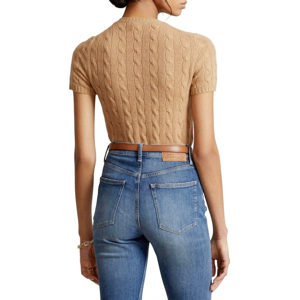 Purchase (W) 폴로 랄프 로렌 SS23 솔리드 로고 자수 니트 스웨터 카키. 211881700-001