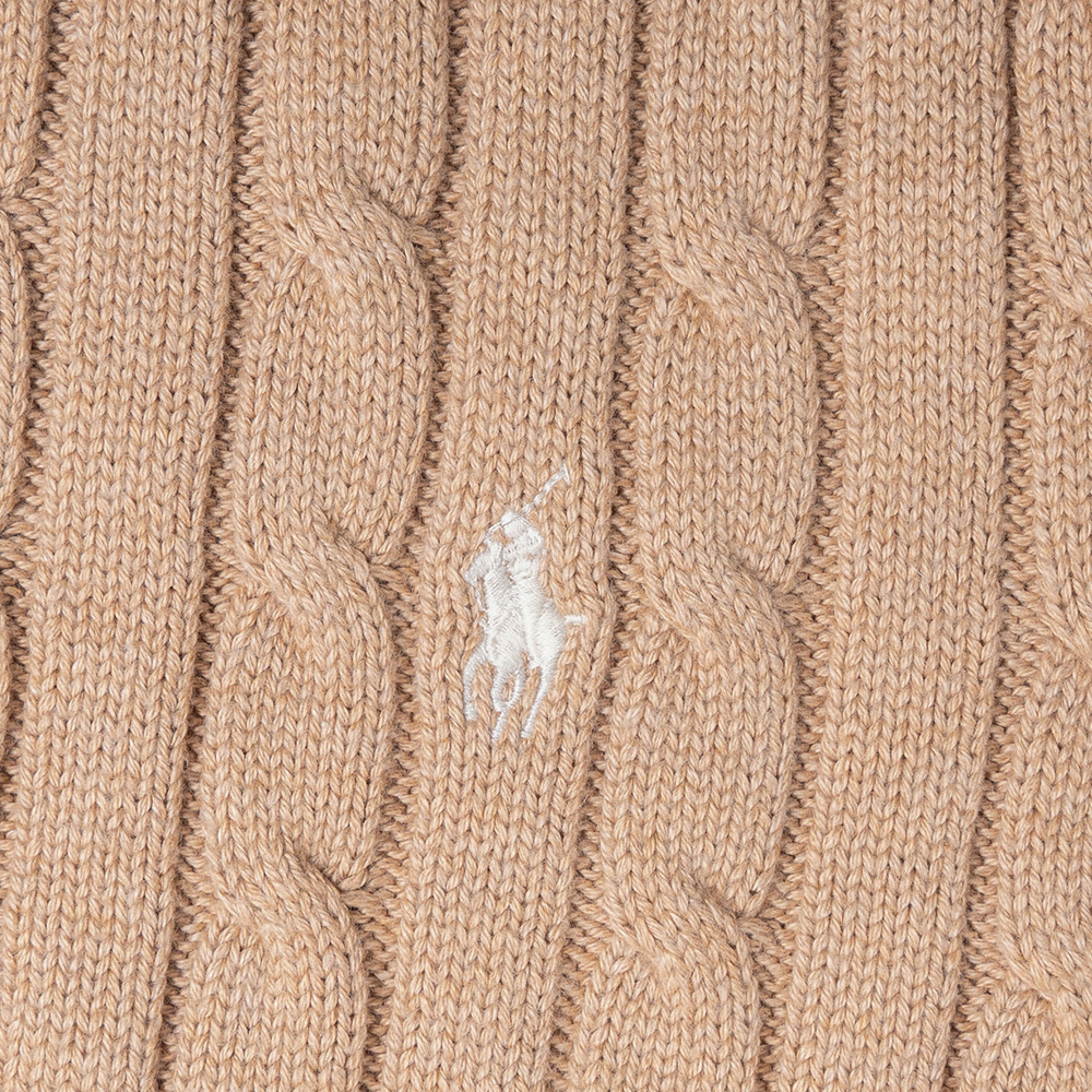 Sizing (W) 폴로 랄프 로렌 SS23 솔리드 로고 자수 니트 스웨터 카키. 211881700-001