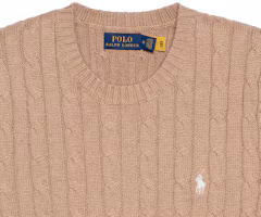 Cheap (W) Polo Ralph Lauren SS23 刺繡Logo卡其色針織毛衣。 211881700-001