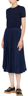 (W) Falda Midi Casual Plisada Sólida Azul Polo Ralph Lauren SS23. 211891438-002 Purchase (W) Falda Midi Casual Plisada Sólida Azul Polo Ralph Lauren SS23. 211891438-002