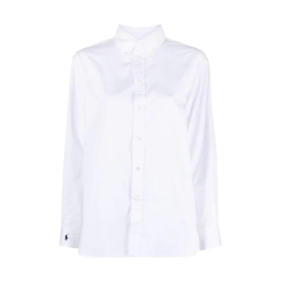 (Women) Polo Ralph Lauren SS23 Solid Single-Breasted Long Sleeve Shirt White 211891422-001