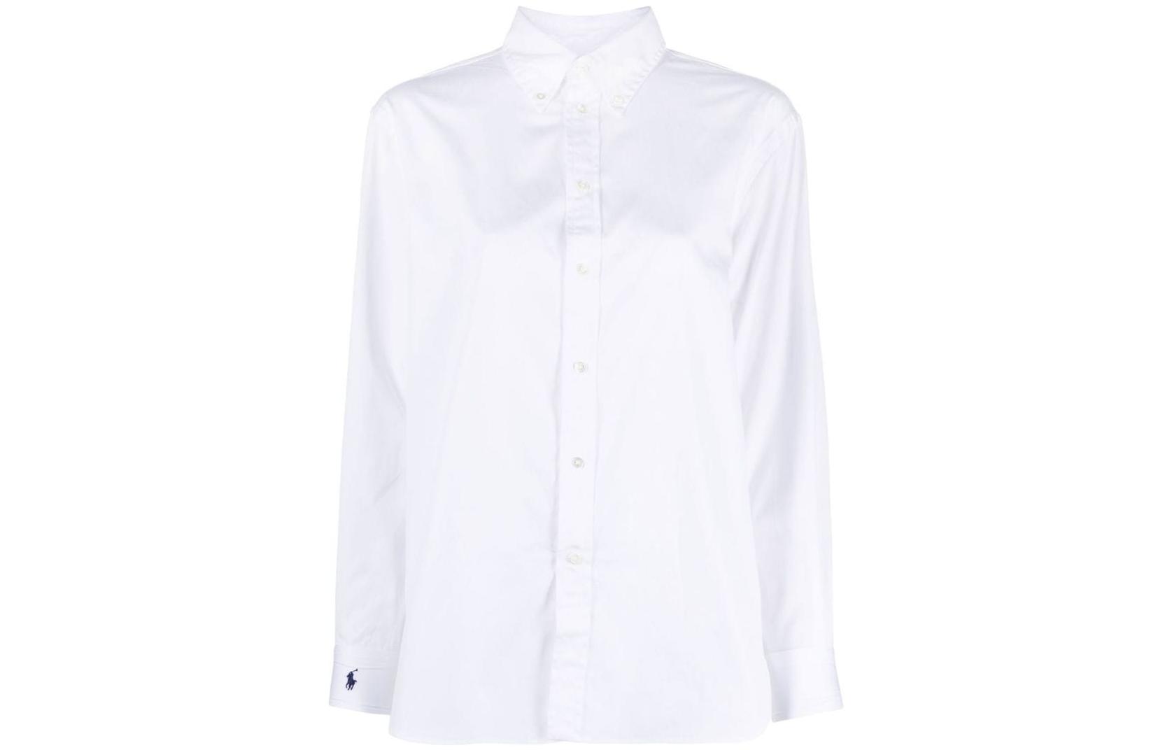 (Women) Polo Ralph Lauren SS23  Solid Single-Breasted Long Sleeve Shirt White 211891422-001 圖 2