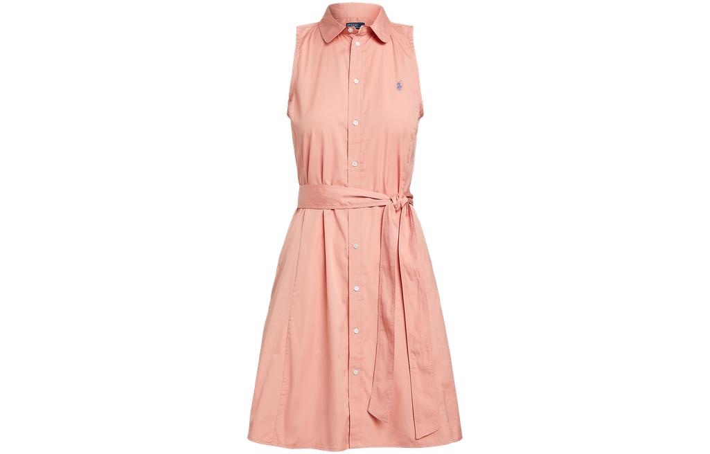 (Women) Polo Ralph Lauren SS23  Solid Sleeveless Shirt Dress Pink WMPODRSNFA20487-650