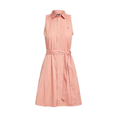 (Women) Polo Ralph Lauren SS23 Solid Sleeveless Shirt Dress Pink WMPODRSNFA20487-650