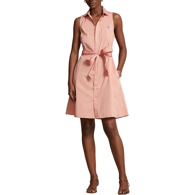 Lookbook (W) Polo Ralph Lauren SS23 Vestido Camisa Sin Mangas Rosa Sólido. WMPODRSNFA20487-650