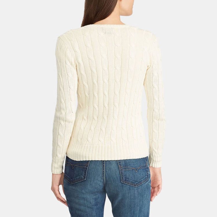 (Women) Polo Ralph Lauren SS23  Solid V-Neck Pullover Sweater Off-White. 211891641-009 圖 5