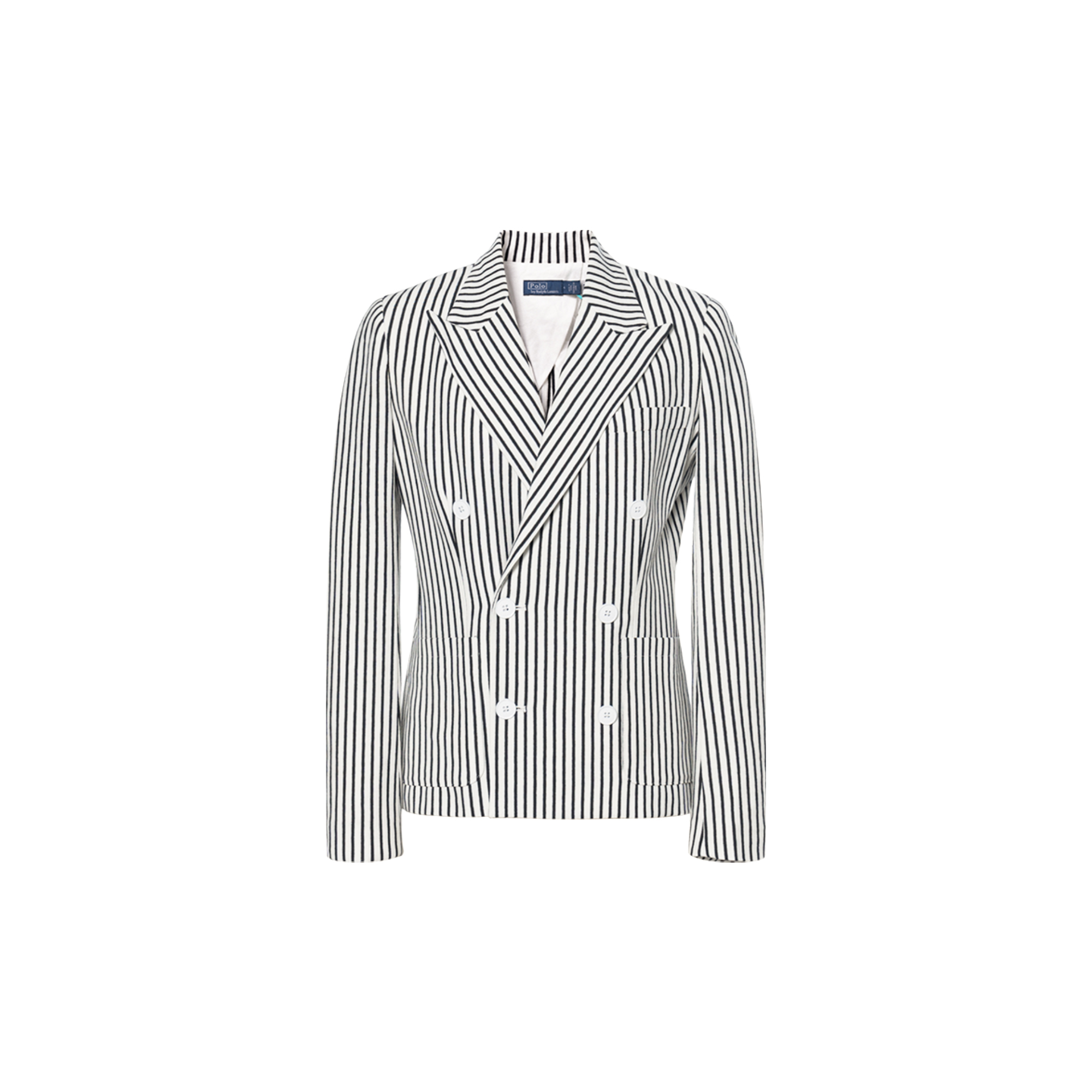 (Women) Polo Ralph Lauren SS23  Striped Double-Breasted Blazer Black. WMPOOTWN5V20195-101