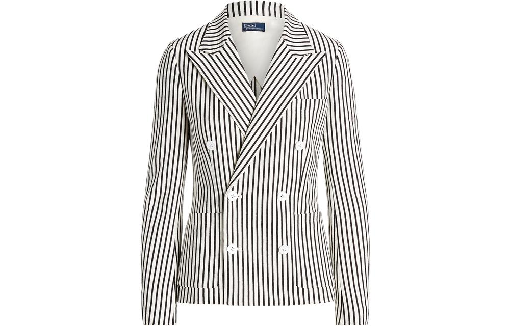 Order (W) Polo Ralph Lauren SS23 條紋雙排扣西裝外套 黑色 WMPOOTWN5V20195-101