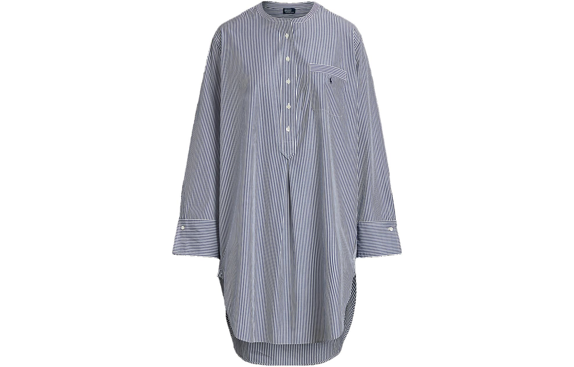 (Women) Polo Ralph Lauren SS23  Striped Long-Sleeve Blue Dress WMPOSLPNDV20003-999