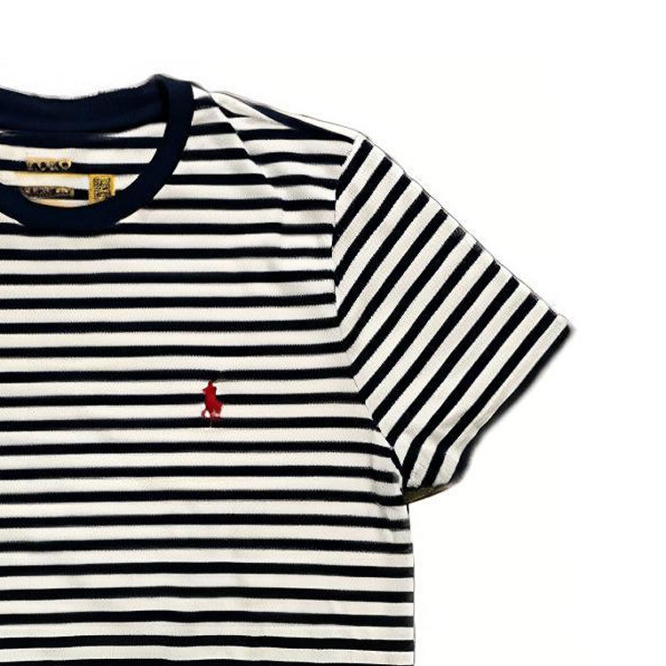 Purchase (W) Polo Ralph Lauren SS23 條紋印花短袖圓領T恤 藍白搭配 211698030-021