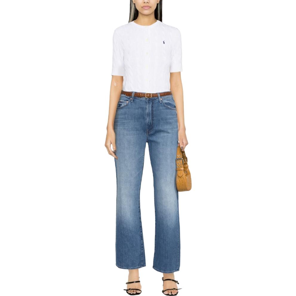 Lookbook (W) Polo Ralph Lauren SS23 Cardigan Rajut Putih dengan Bordir Logo. 211906814-001