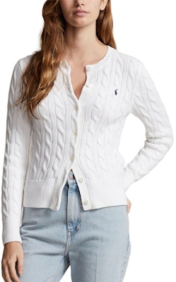 (Women) Polo Ralph Lauren SS23 White Cable Knit Sweater with Embroidery. 211891643-001 Buy (Women) Polo Ralph Lauren SS23 White Cable Knit Sweater with Embroidery. 211891643-001