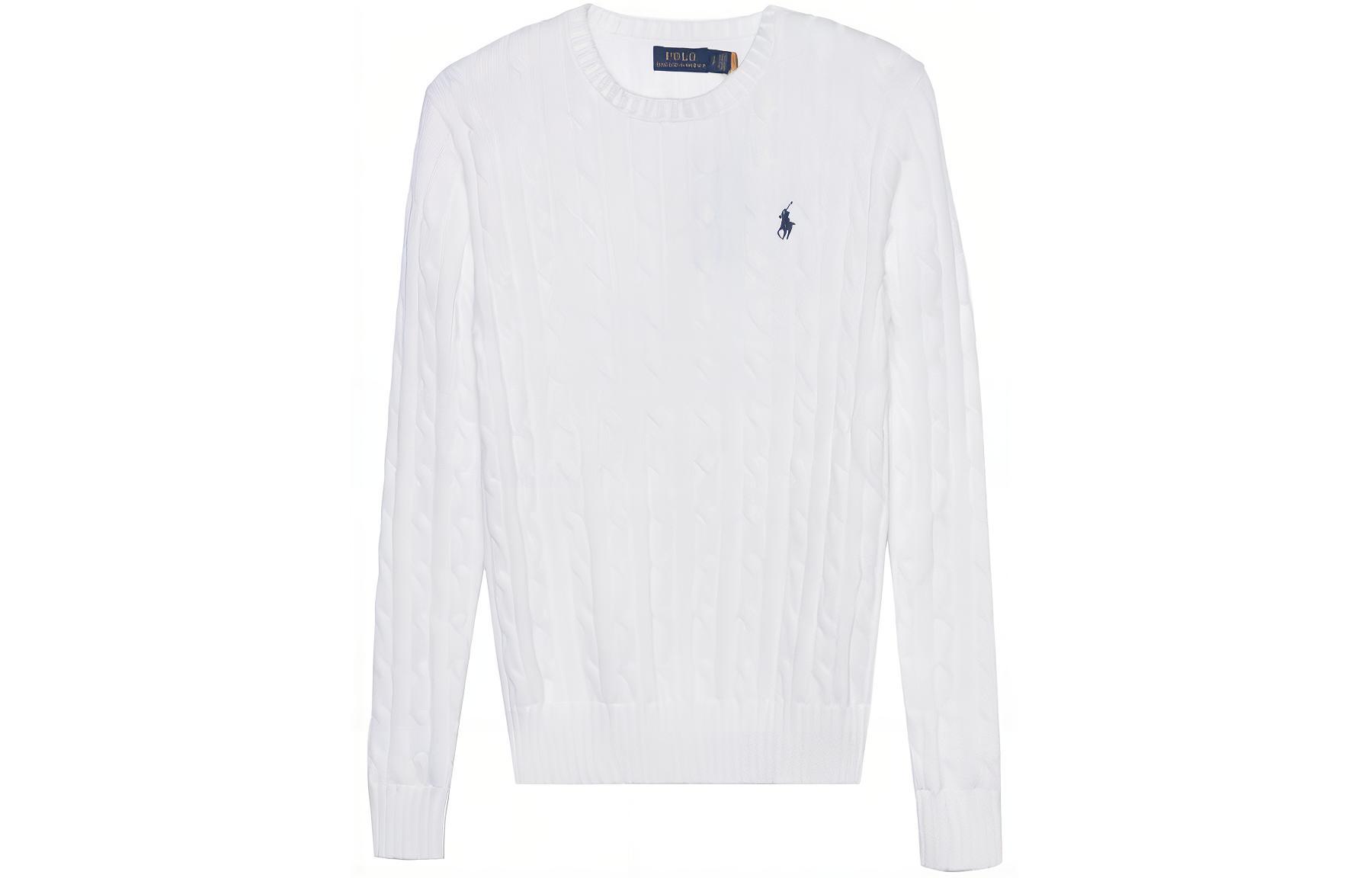 Order (W) Polo Ralph Lauren SS23 白色刺繡麻花針織毛衣 211891640-001