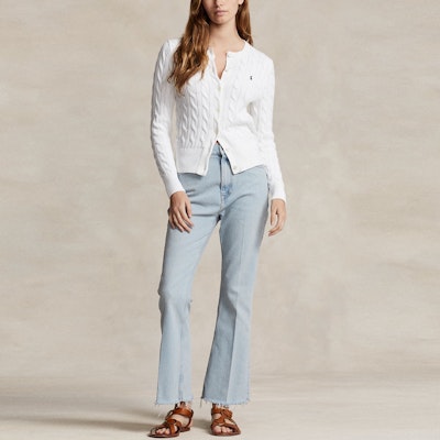 (Women) Polo Ralph Lauren SS23 White Cable Knit Sweater with Embroidery. 211891643-001 Shop (Women) Polo Ralph Lauren SS23 White Cable Knit Sweater with Embroidery. 211891643-001