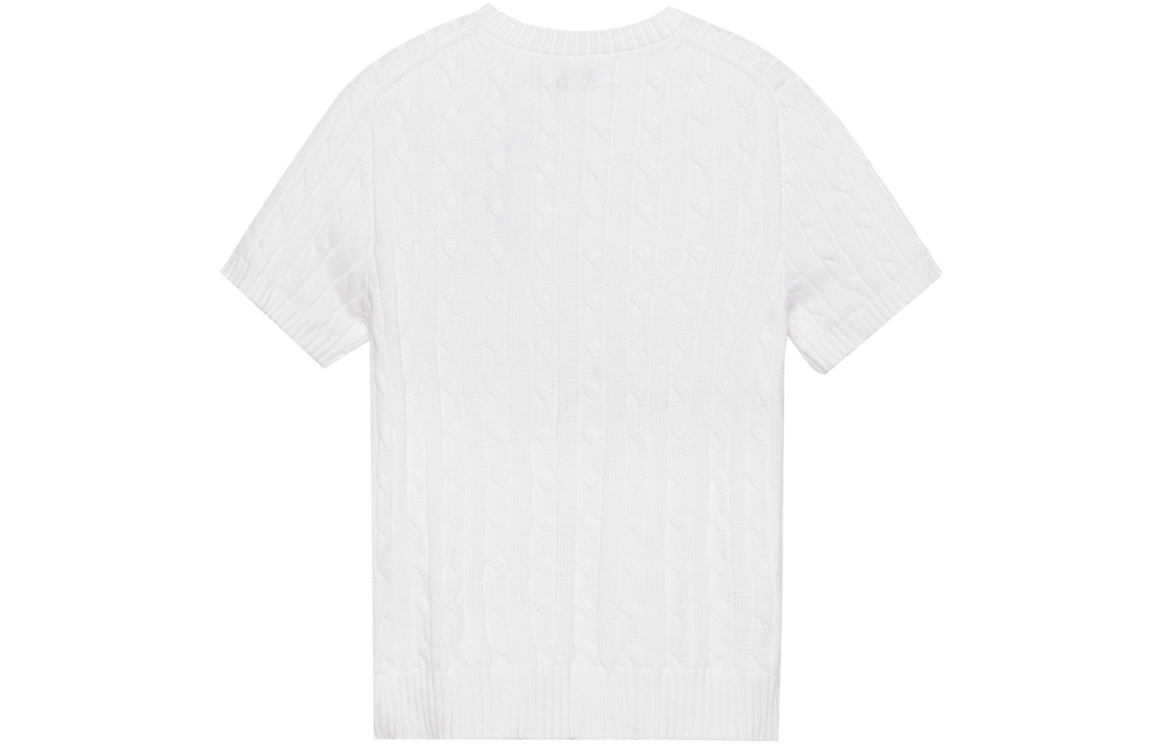 Lookbook (Women) Polo Ralph Lauren SS23  White Knit Sweater with Solid Logo Embroidery. 211910987-001