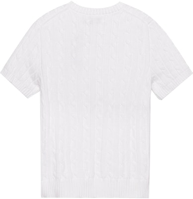 (Women) Polo Ralph Lauren SS23 White Knit Sweater with Solid Logo Embroidery. 211910987-001 Lookbook (Women) Polo Ralph Lauren SS23 White Knit Sweater with Solid Logo Embroidery. 211910987-001