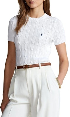 (Women) Polo Ralph Lauren SS23 White Knit Sweater with Solid Logo Embroidery. 211910987-001 Shop (Women) Polo Ralph Lauren SS23 White Knit Sweater with Solid Logo Embroidery. 211910987-001