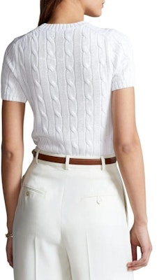 (Women) Polo Ralph Lauren SS23 White Knit Sweater with Solid Logo Embroidery. 211910987-001 Purchase (Women) Polo Ralph Lauren SS23 White Knit Sweater with Solid Logo Embroidery. 211910987-001