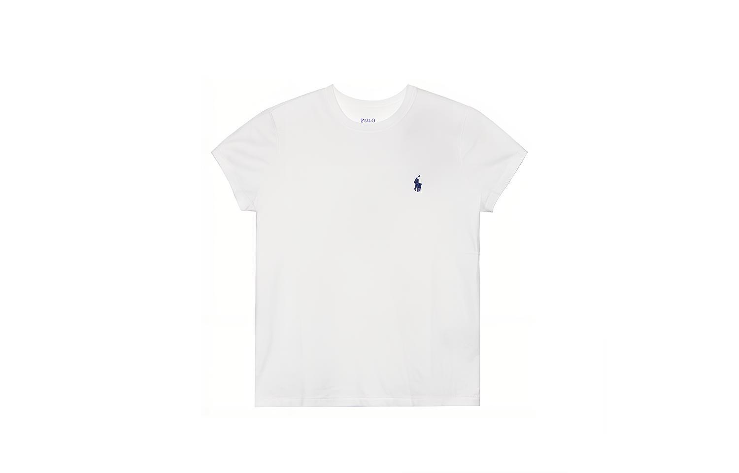 (Women) Polo Ralph Lauren SS23  White Logo Embroidered Crewneck T-Shirt. 211747407-002