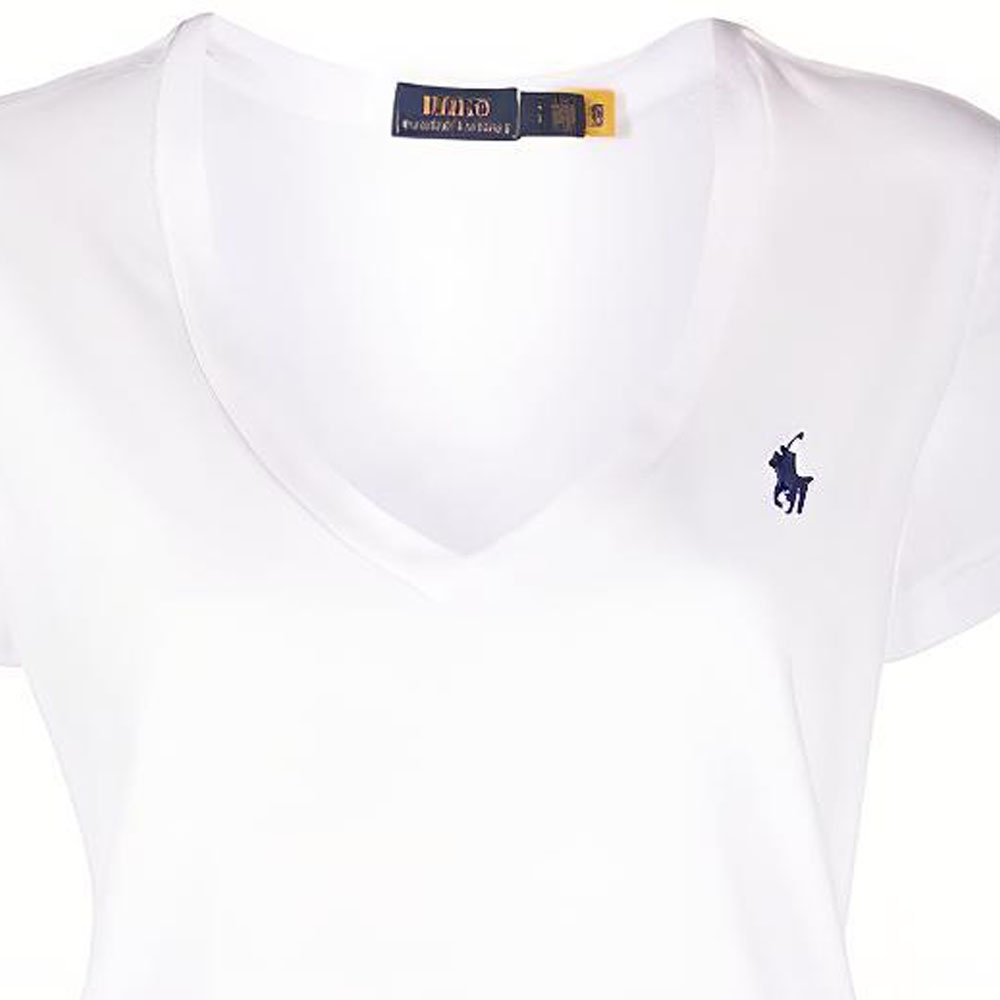 Details for (W) ポロ ラルフ ローレン SS23 ホワイト ロゴ刺繍 半袖 Tシャツ. 211902403-001