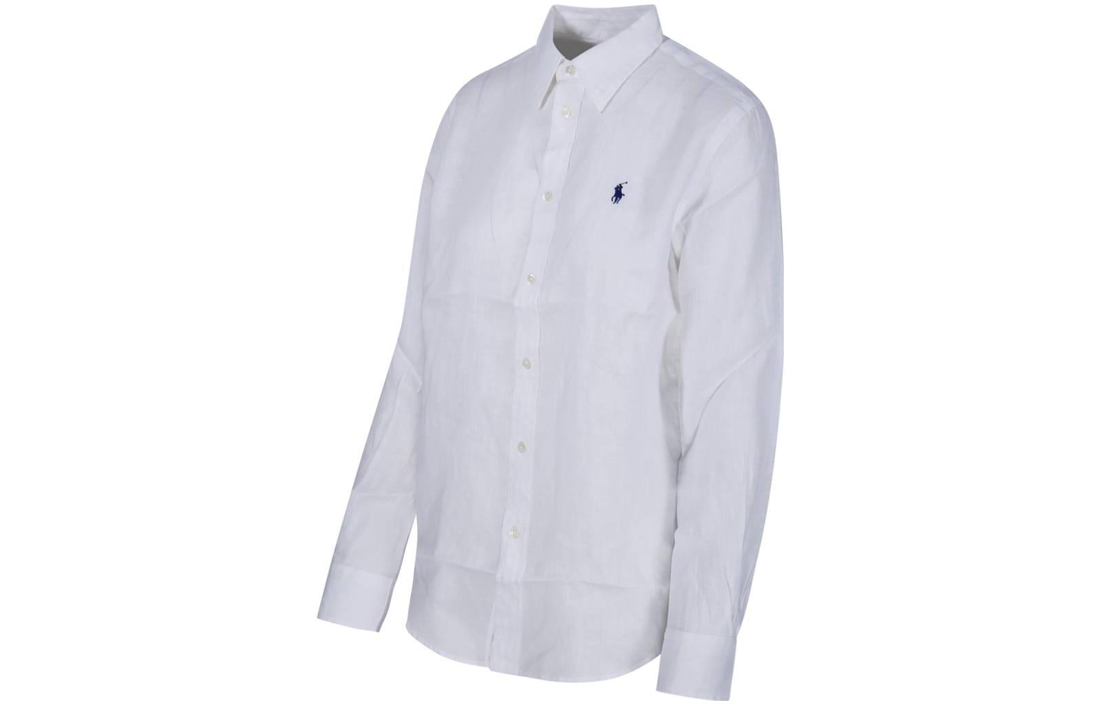 (Women) Polo Ralph Lauren SS23  White Long-Sleeve Shirt with Logo Embroidery. 211920516-006 圖 4